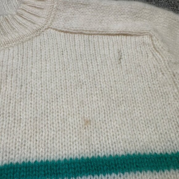 Vintage Lands' End Striped Wool Crewneck Sweater Womens Size Large - Picture 2 of 7